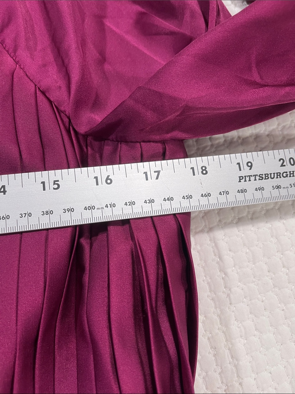 IEENA FOR MAC DUGGAL Pleated High Neck Long Sleeve Gown with Slit - Picture 8 of 13